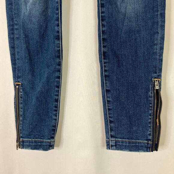 Joie | Skinny Jeans Large Pockets Zip Ankle Dark Wash Cotton Blend Womens 24 - Picture 3 of 9